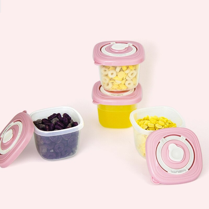 6Pcs/Set Baby Food Organizer Freezing Cubes Tray Pots Freezer Storage Container A2UB