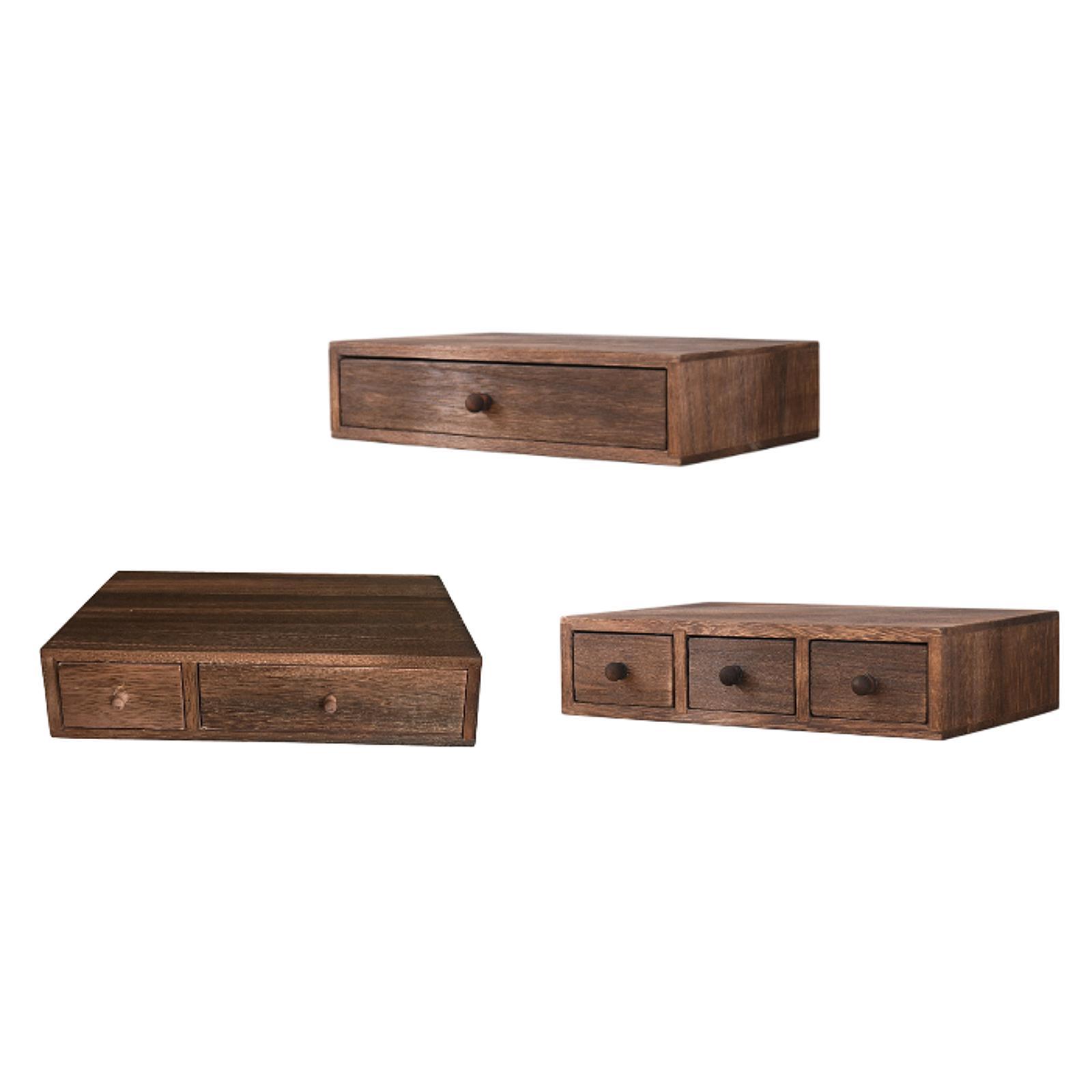Desktop Organizer met lade Houten tafelkast voor kaarten, postzegels, rekeningen
