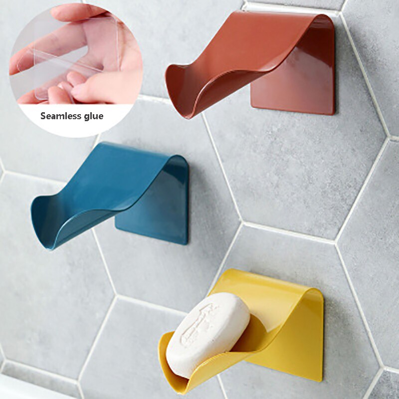 Selvklæbende sæbeopbevaringsboks vægmonteret selvdrænende svampestativ sæbeholderholder badeværelse arrangør husstand