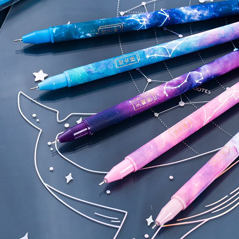 12 Stks/set 0.5 Mm Constellation Gel Pennen Leuke Star Universe Zwarte Kern Pennen Voor Meisje School Kantoorartikelen Koreaanse briefpapier