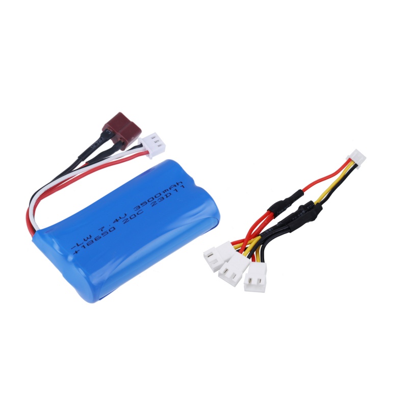 Verbesserter 7,4 V 3500 mAh 2S Li-Ionen-Akku, T-Stecker und Ladegerät für SCY-16101PRO SCY-16102PRO SCY-16103PRO SCY-16201PRO R/C-Autoteile: plum