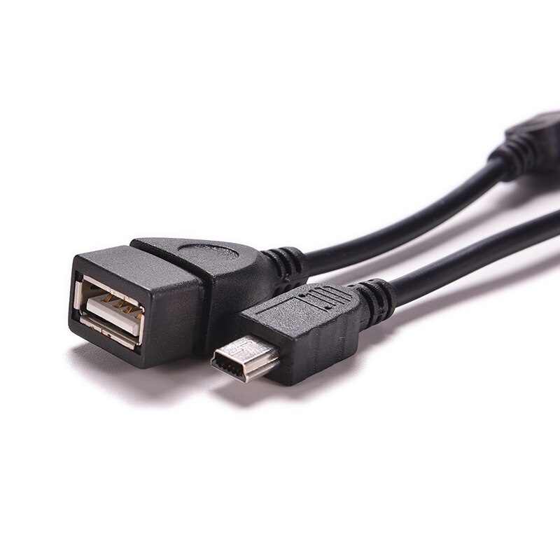 5pin Mini USB Male To USB 2.0 Type A Female OTG Host Adapter Cable OTG Cable For Cellphone Tablet MP3 MP4 Camera 10cm Black