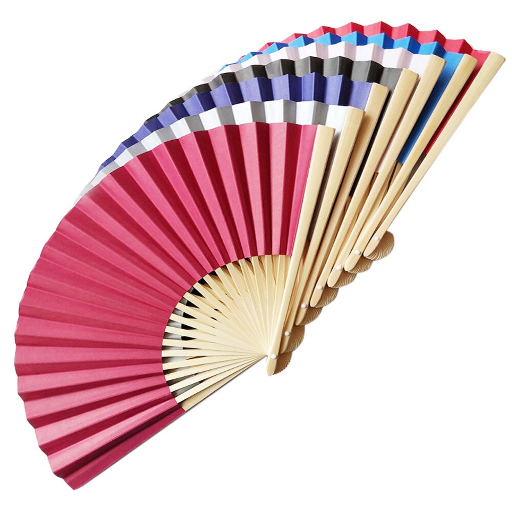 Chinesischen Stil Hand Fan Bambus Papier Falten Fan Party Hochzeit Einfarbig tanzen Fan Frohe Weihnachten Heißer eins #1925