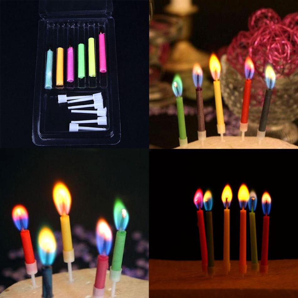 12 stks/pak Gekleurde Kaarsen Veilig Flames Birthday Party Cake Thuis Decoraties Mini Kaarsen met Kaarshouder