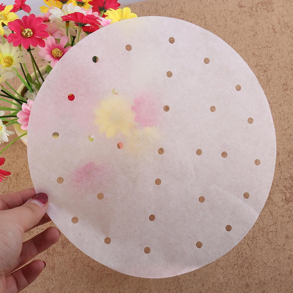 3 / 4/7/9 inch 100 Sheets of Round Baking Paper Steamed Paper Oven Barbecue Steamed Bun Paper