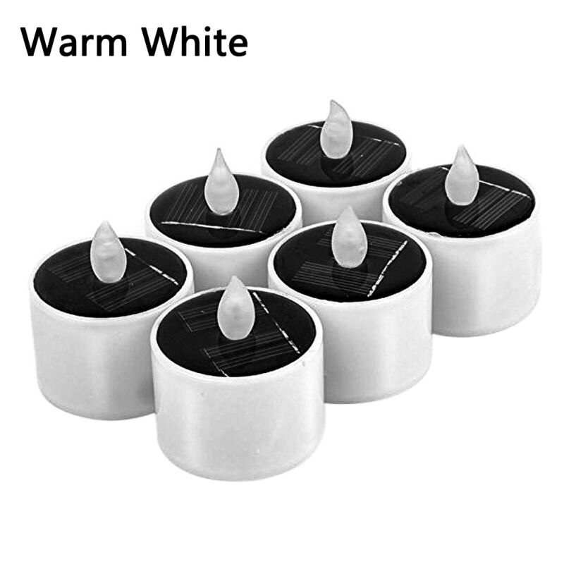 TINYOUTH 6er-Set Solar-LED-Kerzen – Warmweiß, Flammenlos, Wasserdicht Für Außenlaternen, Garten & Balkon