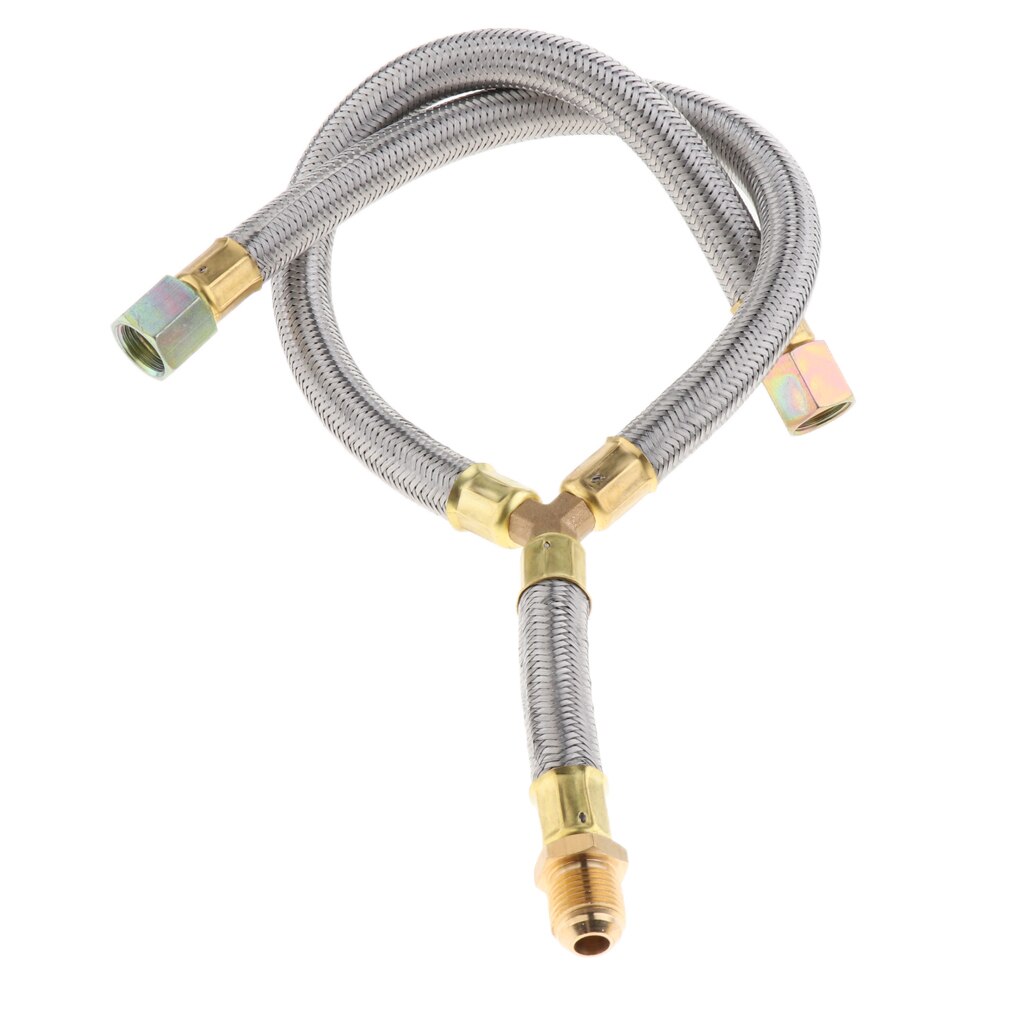 3/8 Inch Flare Stainless Steel Braided Gas Connection Hose Propane Transfer Pipe