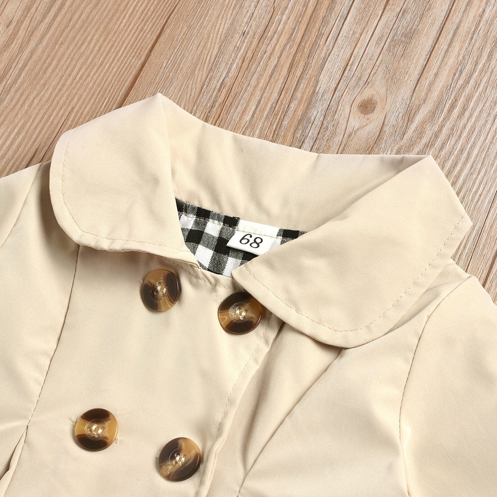 (3M-2T) giacca a vento autunnale per bambina moda giacca a vento a maniche lunghe doppio petto tinta unita antivento e calda