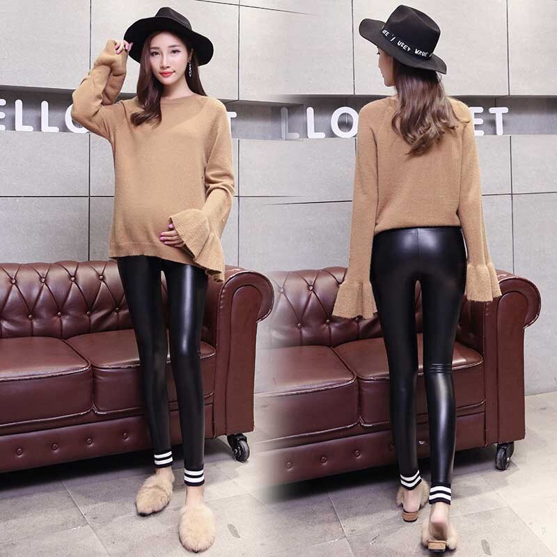 spring base maternity pants, not split leather pregnant women leather pants, pregnant women pants