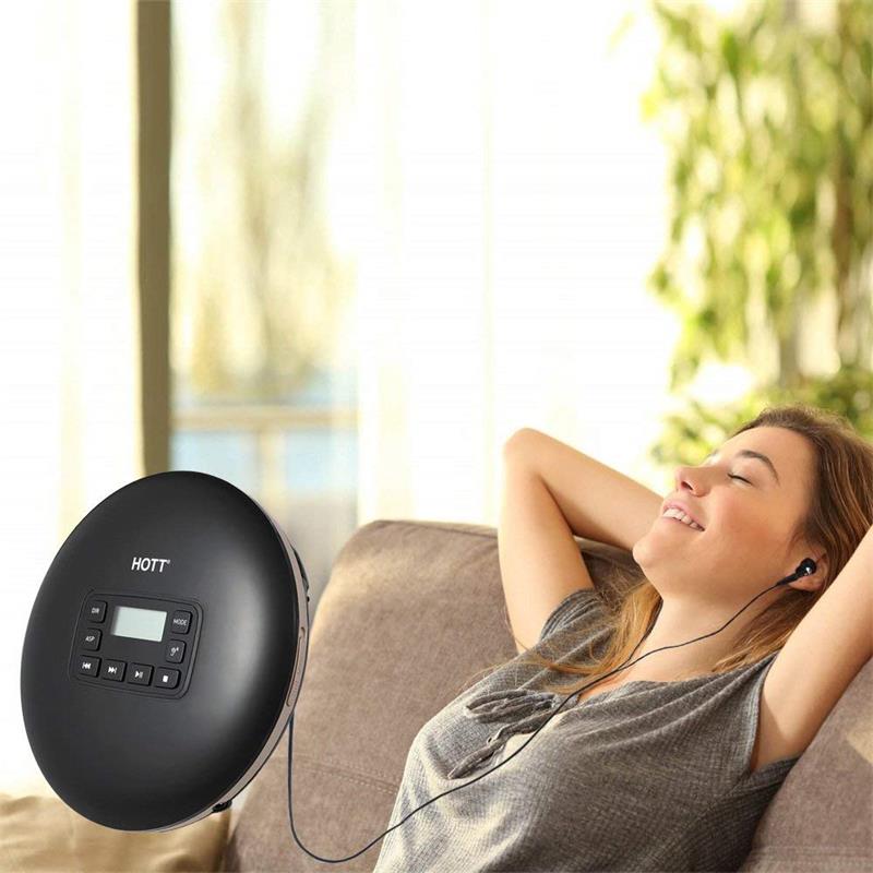 Portable CD Player with LCD Display, Personal Compact Disc Player with Stereo Earbuds, Electronic Skip Protection Anti-Shock Fun