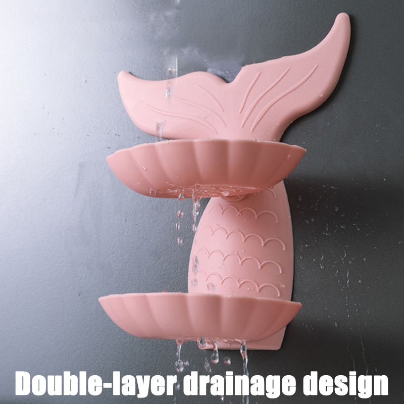 Dwuwarstwowa mydelniczka ścienna mydelniczka w kształcie ryby zlew robić przechowywania w kuchni toaleta wc bez dziurkacza