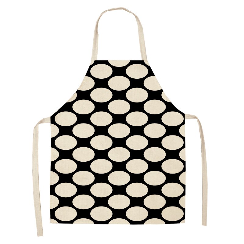 1 stuk zwart-wit geometrisch keukenschort voor vrouwen en mannen thuis koken bakken winkel schoonmaken katoenen linnen slabbetjes 53*65cm g1006: Ik