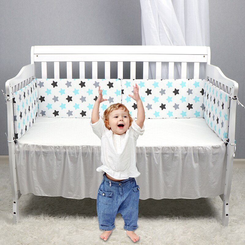 Baby Nursery Nordic Sterren Baby Bed Dikker Bumper Een Stuk Wieg Rond Kussen Cot Protector Kussens Pasgeborenen Kamer decor