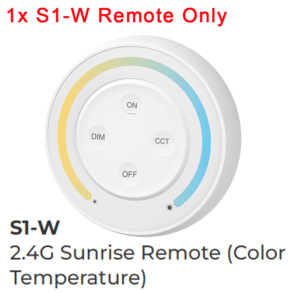MiLight 2.4G Wireless Dimmer Remote FUT006 FUT007 FUT094 S1-W S1-B S1W+ C1 C3 Y1 Y2 K0 K1 K2 K3 K2S K3S for MiBoxer CCT LED Lamp: light yellow