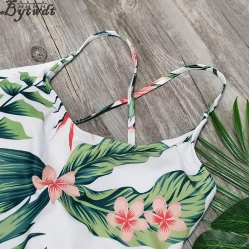 Moeder dochter bijpassende badmode een stuk badpak meisje dames palmbladeren strandkleding badpak monokini zwemkleding
