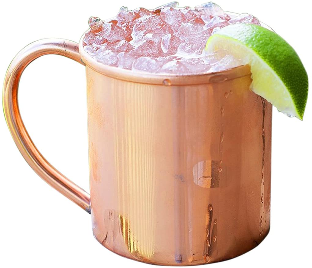 Moscow Mule-tazas de cobre puro en forma de cilindro, 100% tazas de cobre sólido puro, 16 oz, jarra de cobre para cerveza