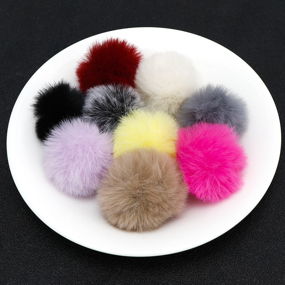 10 stk / posere 3-6cm pomponger fluffy plysjball mykt kunstig hår ball farge pompong diy sko lue bag klestilbehør