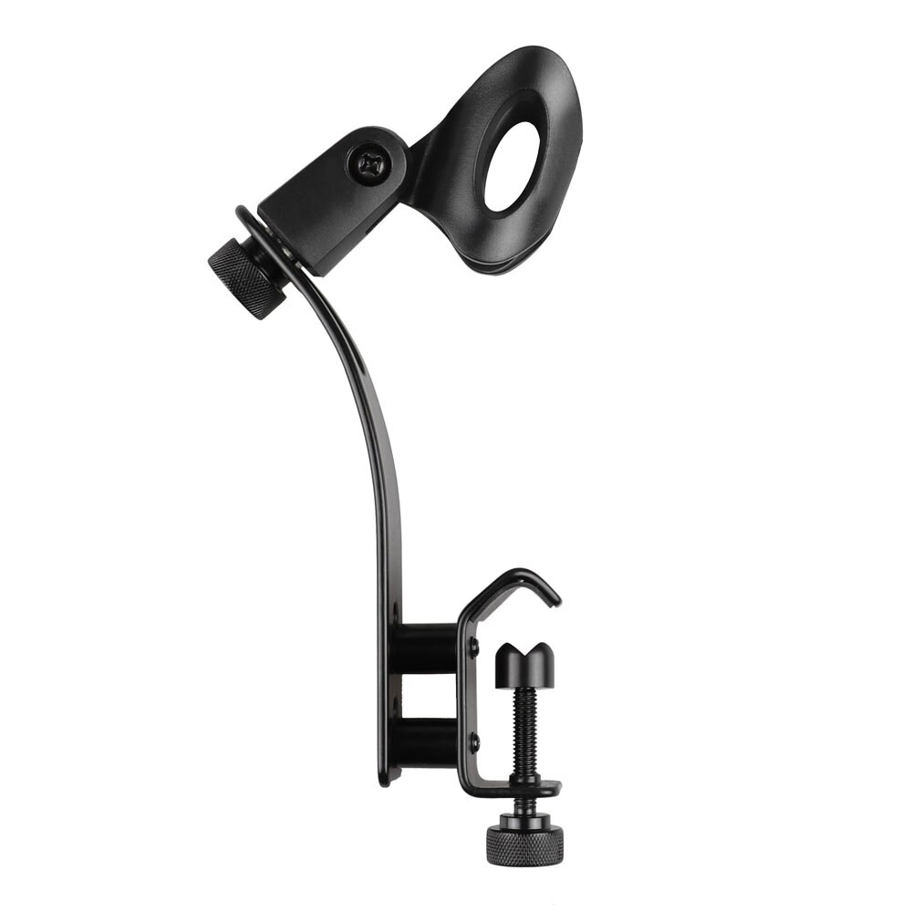 Drum Microphone Adjustable Metal Stage Drum Clips Mic Rim Snare Mount Clamp Holder Shockproof Tool Black Percussion Instrument