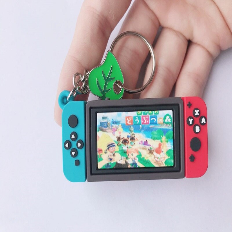 スイッチゲーム機キーホルダーどうぶつの森キーチェーンファッションジュエリーアクセサリーかわいい形ペンダントキーホルダー