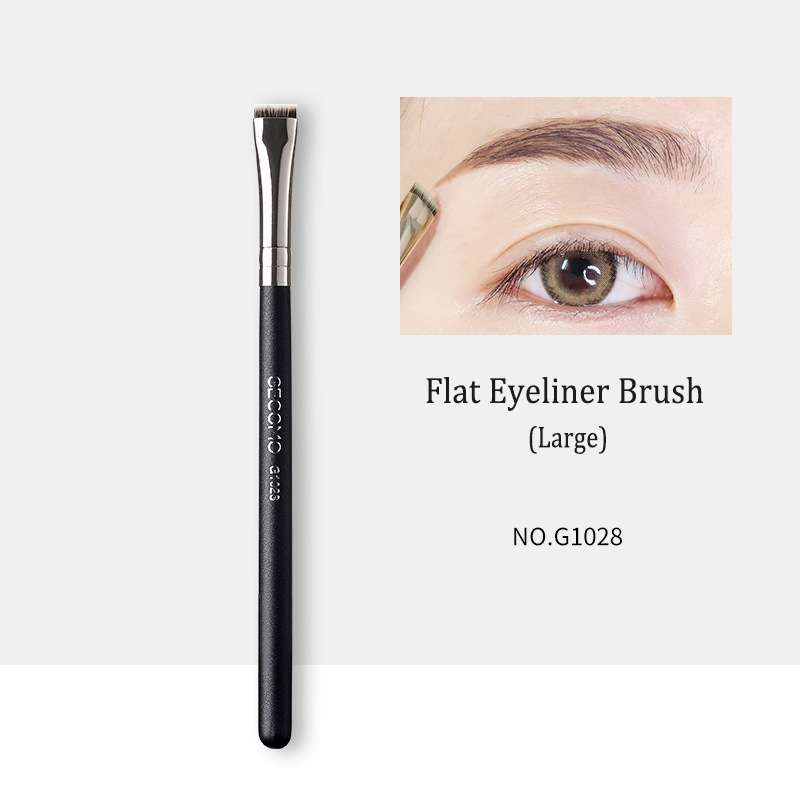 Brocha plana de nailon para delineador de ojos, delineador fino de línea de cejas, delineador de ojos negro, contorno de cejas, herramientas de maquillaje cosmético: green