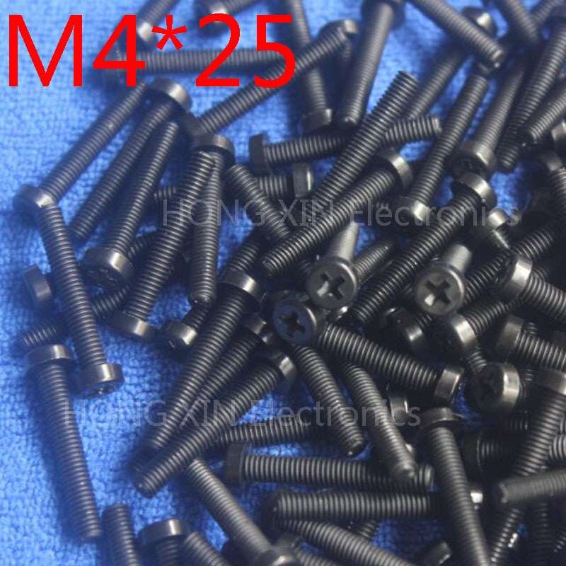M4*25 Black 25mm 1pcs Round Head nylon Screw plastic bolts brand RoHS compliant Fasteners Assortment PC/board DIY
