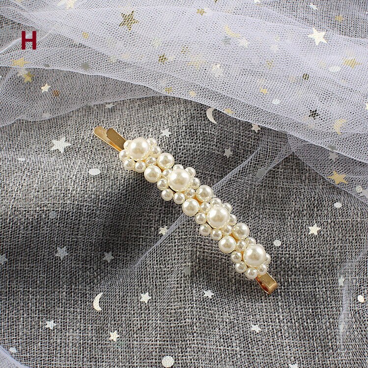 Korean Pearl Hair Clip for Women Barrette Hair Pins Barrettes Jewelry BB Hair Clips for Girls Styling Accessories: H