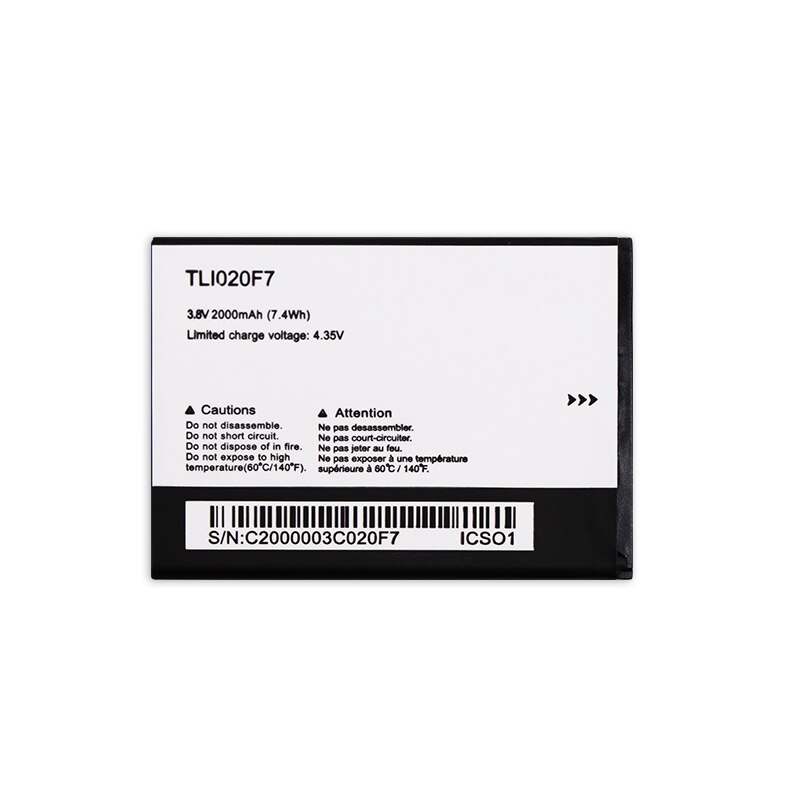 TLI020F7 Batterij Voor Alcatel Pixi 4 5045D Pop 2 5042D C7 7040 7040D 7041 7041D J720 J720 Batterie Accumulator 2000mah