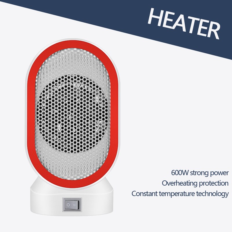 Portable Heater Household 110V-220V Foot Warmer 600w Electric Fan Heater for Bedroom/Office Space Heater US/EU Type: Red / EU