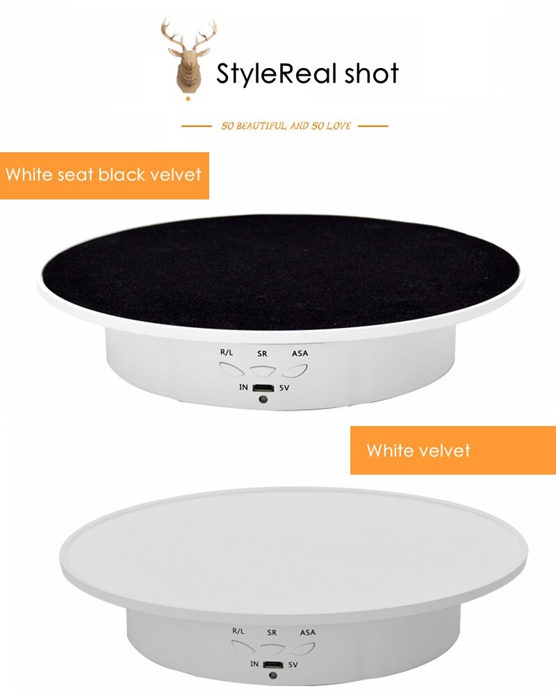 Rotating Display Stand - 20x20x4cm - Electric Turntable for Product Photography, Jewelry, Video Shooting