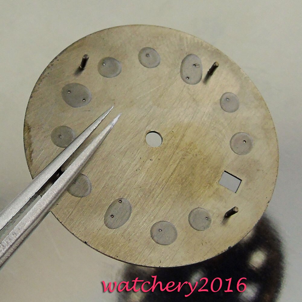 30.4mm black dial white Numbers date window fit automatic self-winding movement Men's Watch dial