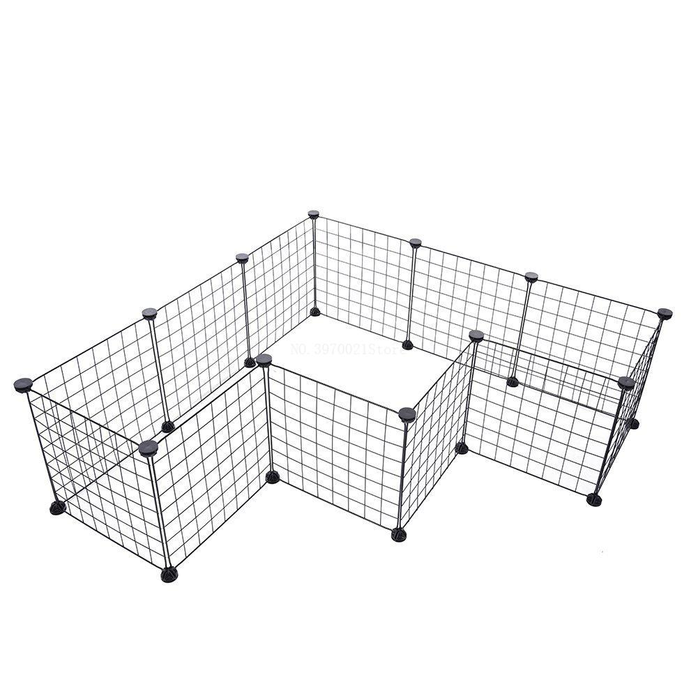 Diy kombination trådnet kæledyr bur hund kat kanin bur multi funktion hegn jern bur marsvin metal hamster bure