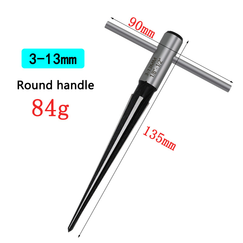Alésoir conique à tige ronde de 5 à 16mm, outil pour le travail du bois, trou de chanfrein de 3 à 13mm, perçage extensible pour planche de bois, version améliorée 2025: Marron
