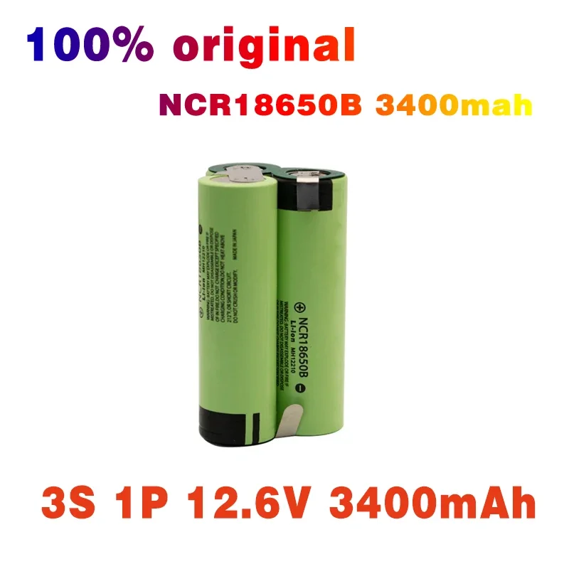 100% NCR18650B 12V 16.8V 21V Battery Pack （3400mAh-6800mAh） 20A Discharge Current for Shura Screwdriver Battery: green