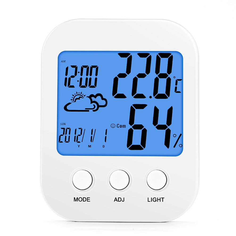 Home Indoor Digital Clock Baby Room Thermometer Hygrometer Luminous Display Temperature Humidity Meter Alarm Clock