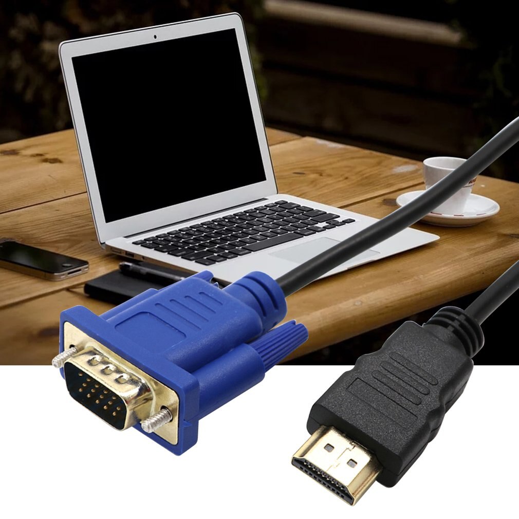 1M HDMI-compatible To VGA D-SUB Male Video Ad Ter Cable Lead For TV PC Computer Durable Video Ad Ter Cable