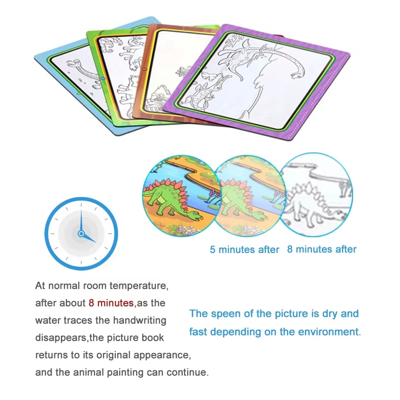 Libro mágico de pintura al agua para niños juegos Montessori libros para colorear juguetes educativos para bebés de 1 a 3 años