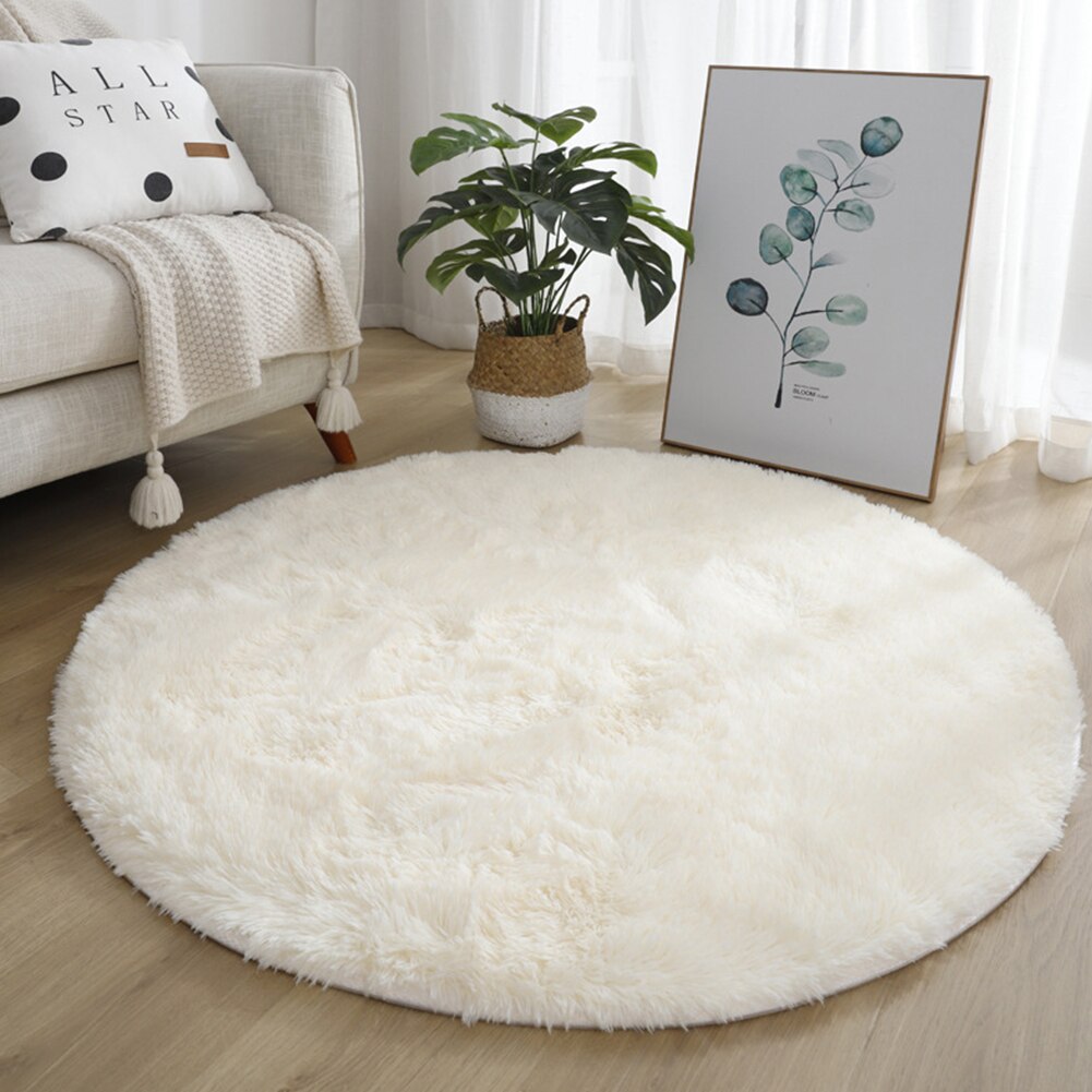 Petit tapis rond antidérapant, coloré, 40/60/80cm, pour salon et chambre à coucher, impression de teinture par nouage, décoration de la maison, hiver