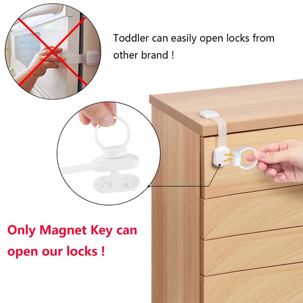 Magnetic Child Lock Children Protection Adjustable Baby Safety Lock Cabinet Door Lock Kids Drawer Security 10 locks+2 keys