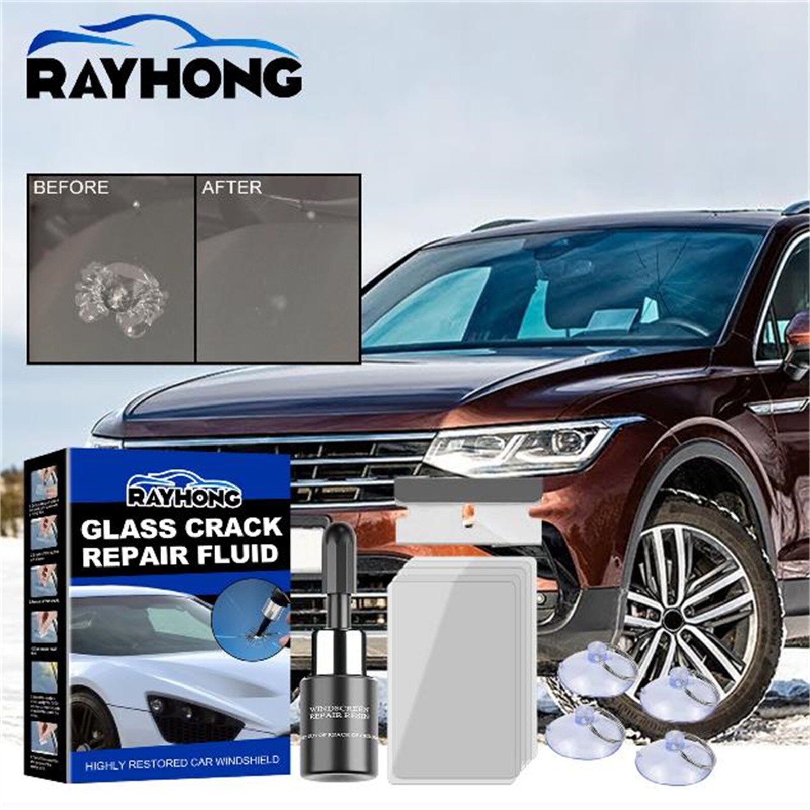 Car Windshield Repair Kit Repair Windshield Fragments And Cracks 3ml Fast Safe Repairing Repair Fluid