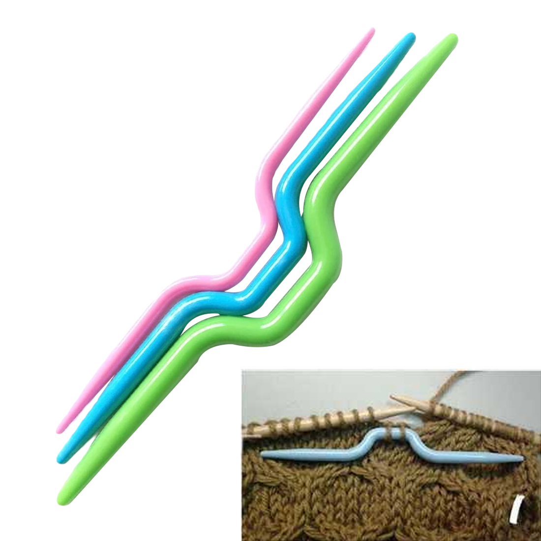 Twist Crochet Hook Markers Needle Knitting Needles Clip Craft Plastic Knitting Crochet Locking Stitch 3pc