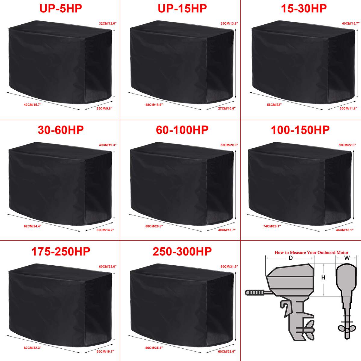 Waterproof general boat 5 15 30 60 100 150 250 300PH motor protection cover outboard engine protection cover