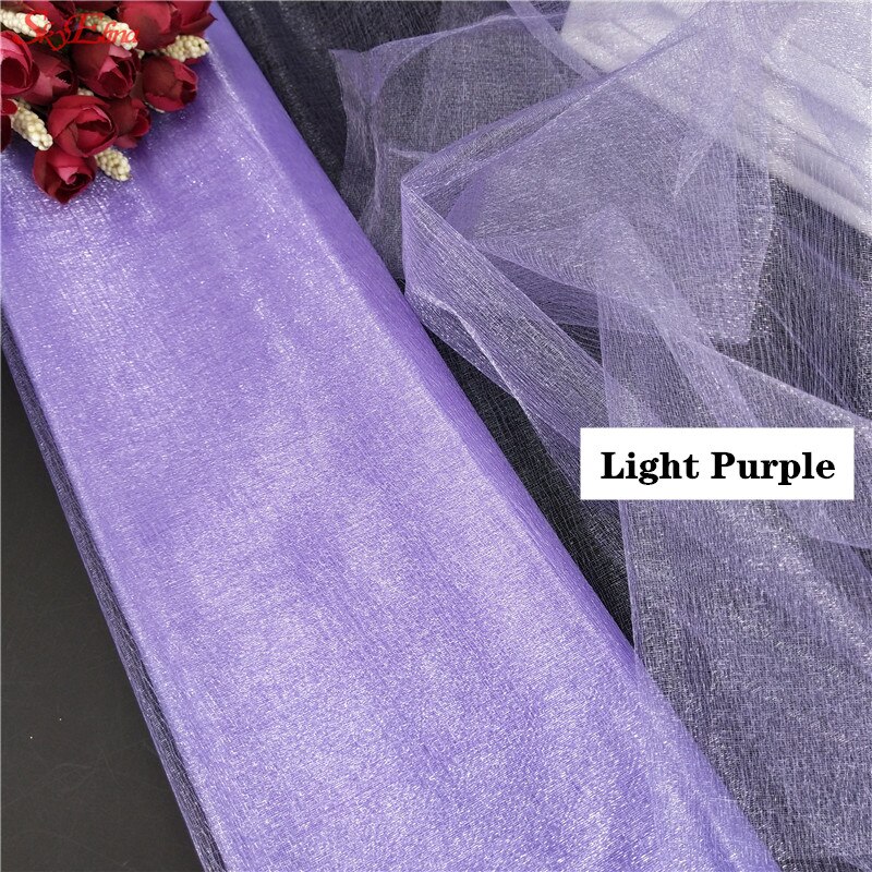 Top! 48CM x 5M Tulle rouleau cristal tissu Organza Tulle rouleau bobine de mariage décoration fête d'anniversaire enfants bébé douche 5ZSH015: light purple