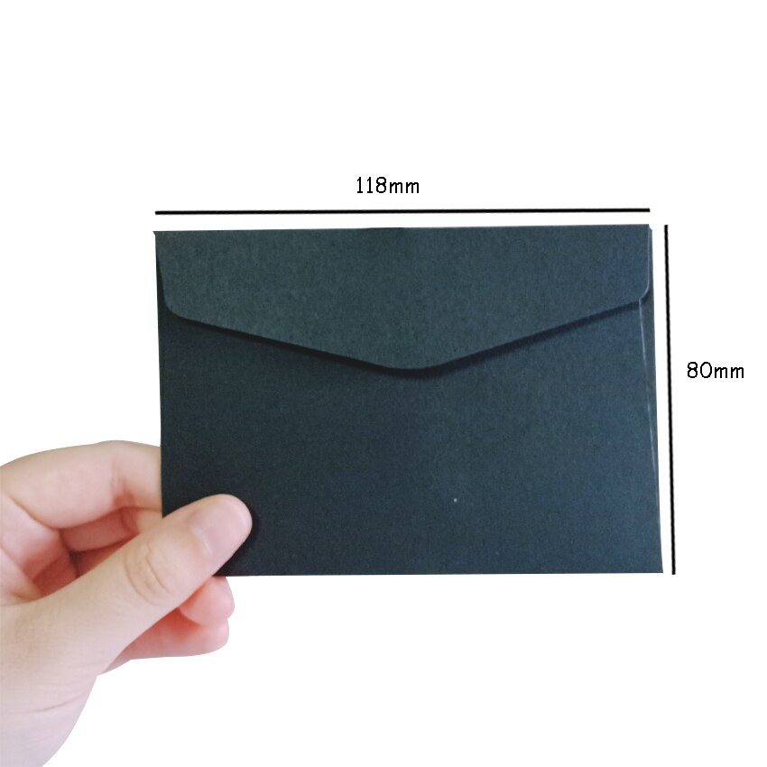 10 Stks/partij 14 Snoep Kleuren Blank Mini Enveloppen Envelop Bruiloft Verjaardagsfeestje Uitnodiging Benodigdheden Kraftpapier Enveloppen: Black