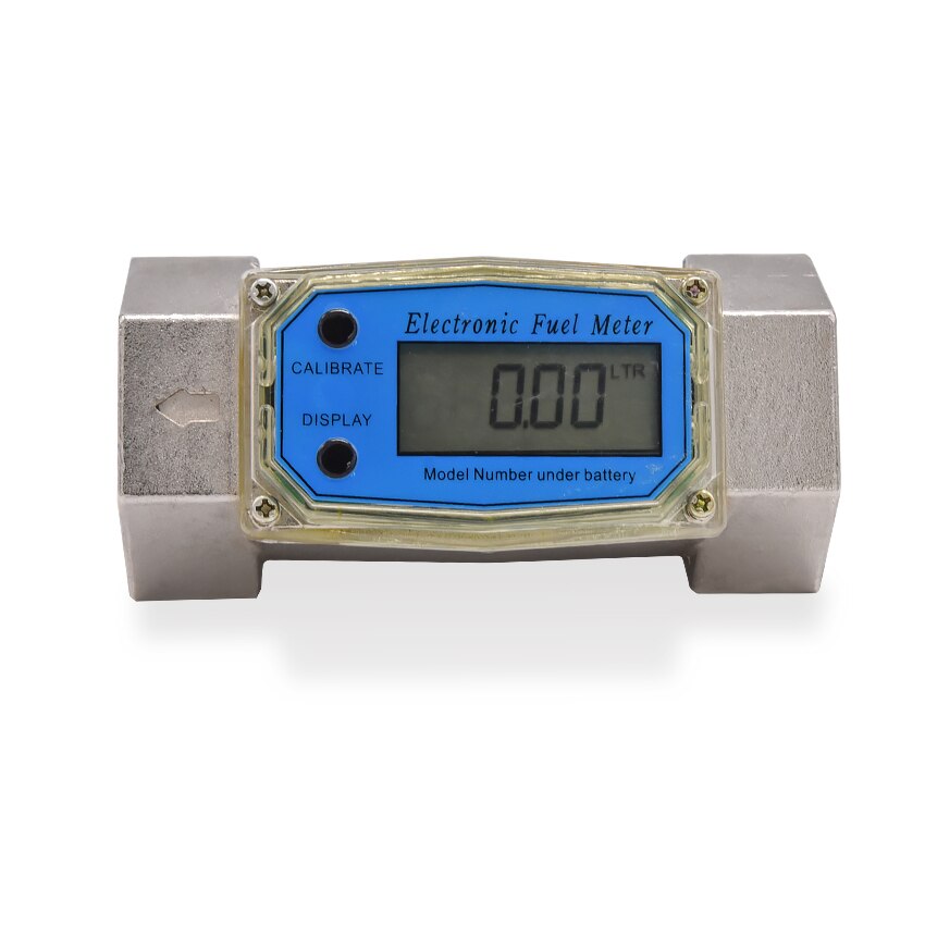 Digital Flowmeter K24 Electronic Liquid Turbine Meter Electronic Diesel Flowmeter 1.5 Inches Fuel Oil Flow Meter 40-280L/MIN