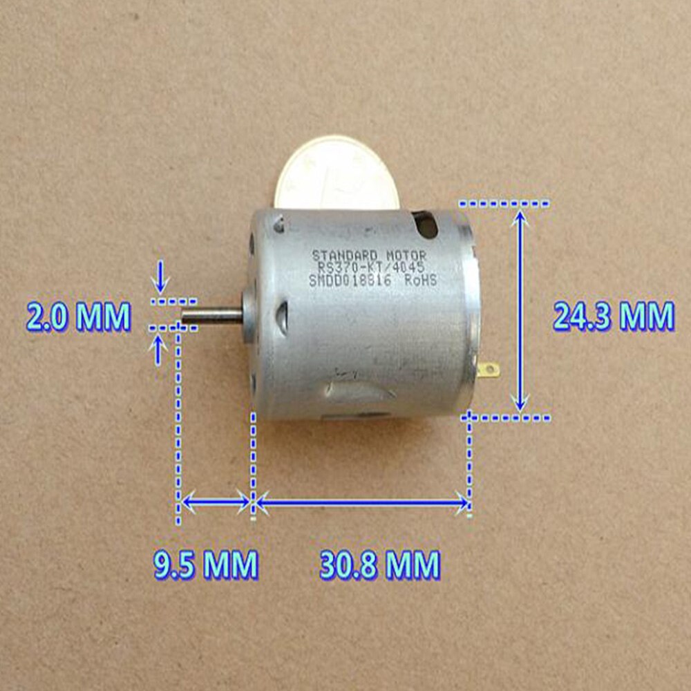 Standard Micro RS370 370 Motor DC 6V 7.2V 9V 12V Volt 33600RPM High Speed Strong Magnetic Power High Torque Electric Machinery