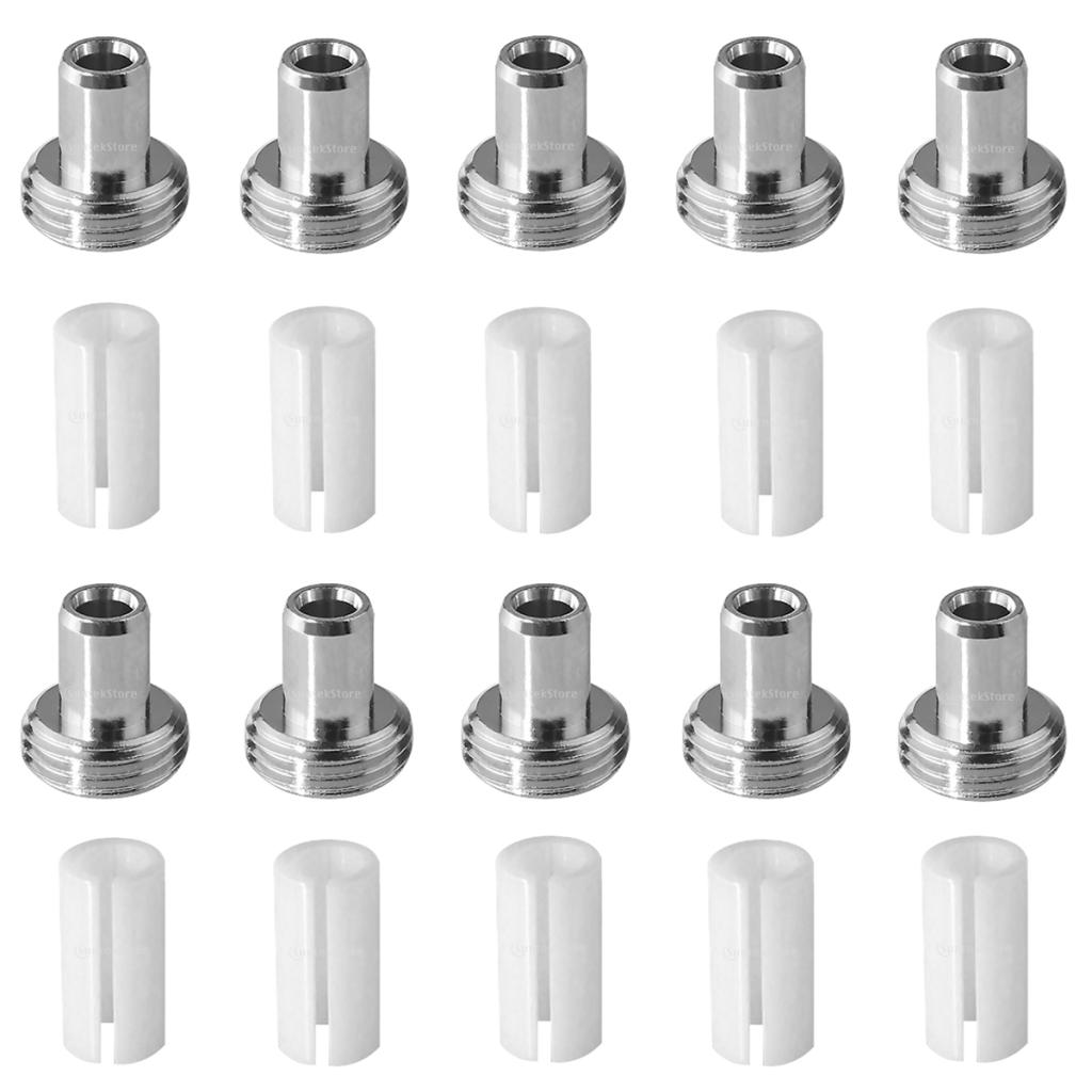 LeeBeTo 10Stck Keramik Rohr Ärmeln und 10Stck Metall Kopf Stecker Adapter für Fiber Optik Visuellen Fehler Lokalisierer