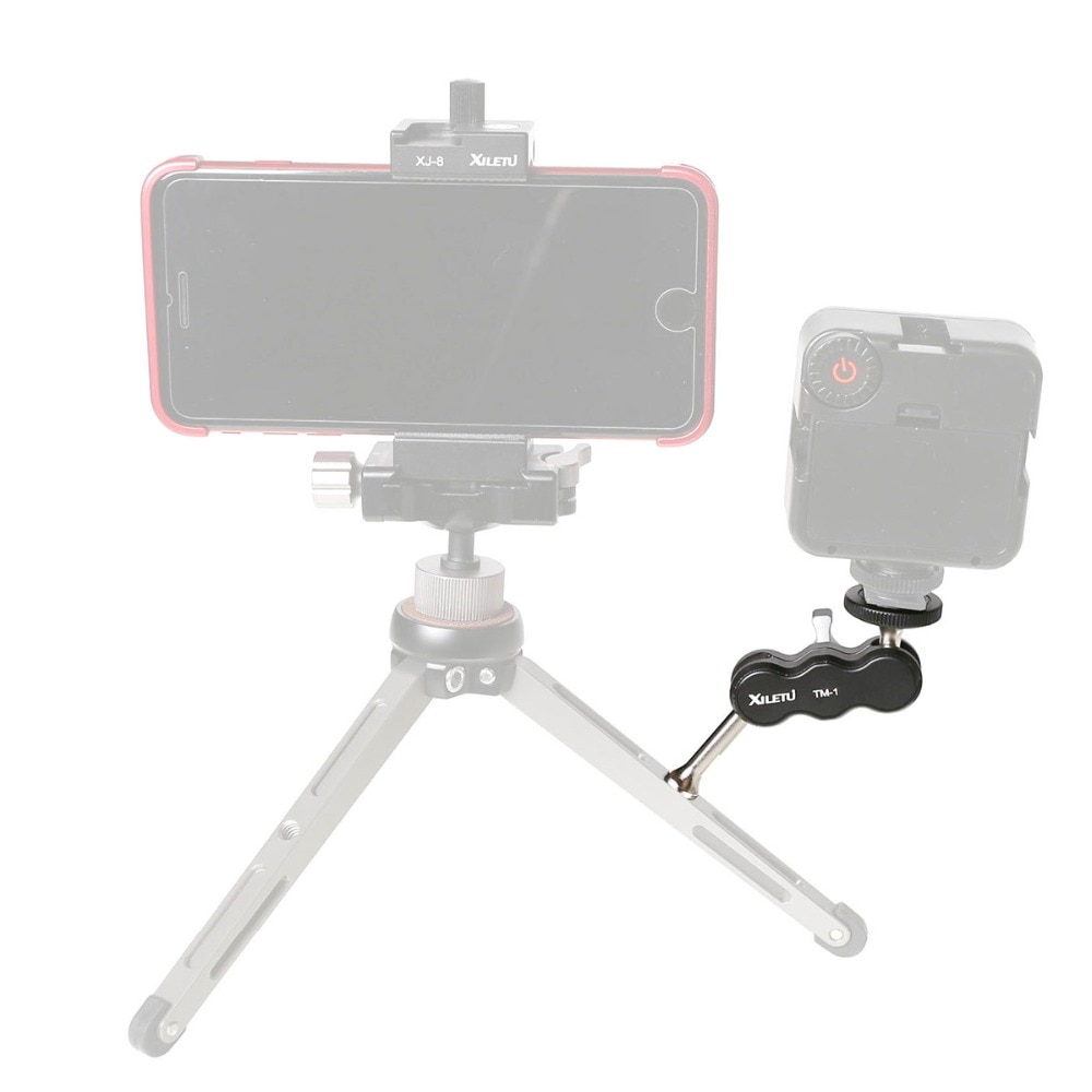 XILETU TM-1 Universele Externe Arm 1/4 Schroef kan monteren op Statief flitslicht microfoon telefoon clip houder
