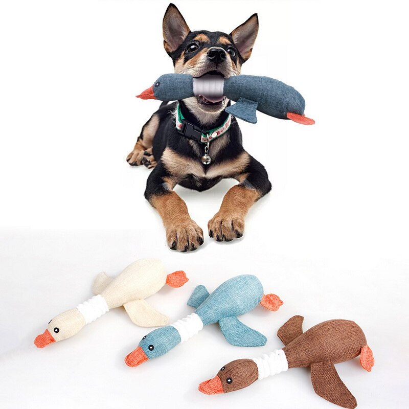 Dog Squeak Toys Wild Goose Sounds Chew Toy Cleaning Teeth Puppy Dogs Interactive Training Supplies Dog Educational Plush Toys