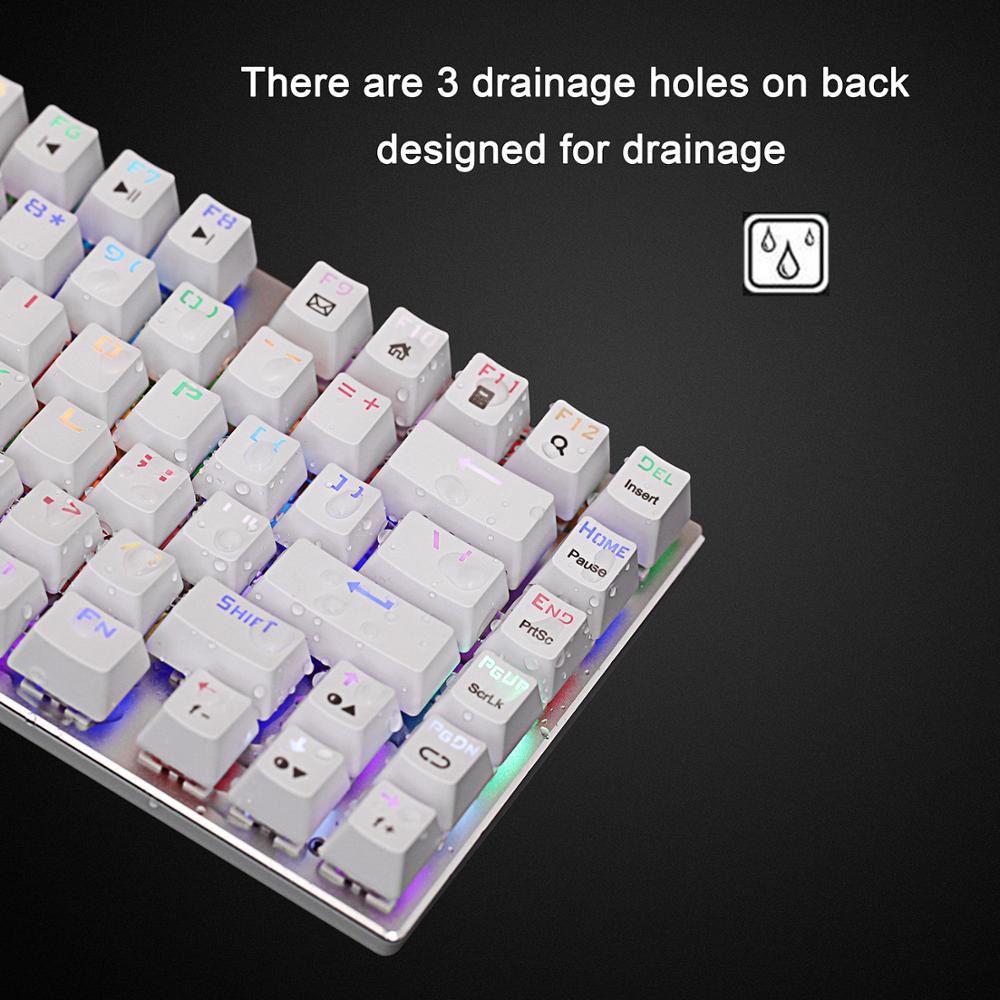 Z-88 Mini Mechanical Keyboard RGB Backlight Outemu Switch TKL Aluminum Top Panel US Layout Gaming Keyboard