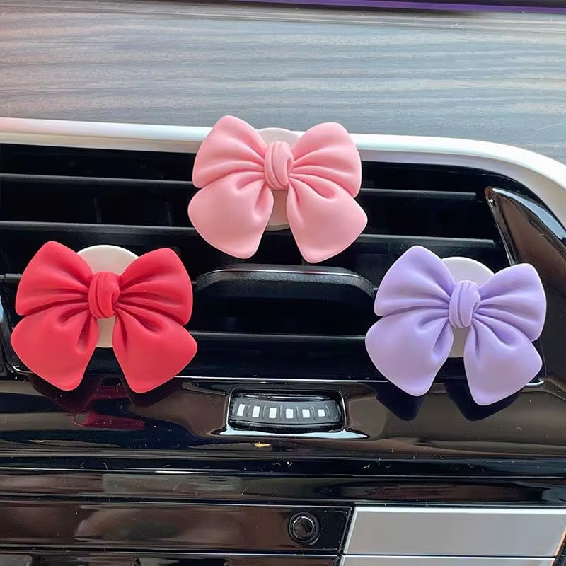 Désodorisant de voiture avec nœud papillon, parfum de style de voiture, odeur naturelle, clip de sortie de climatiseur, accessoires automobiles